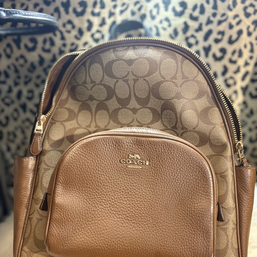 Coach Brown Signature Backpack